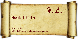Hauk Lilla névjegykártya